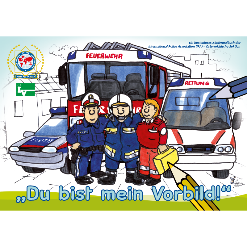 International Police Association IPA Österreich Titelbild Malbuch Du bist mein Vobild